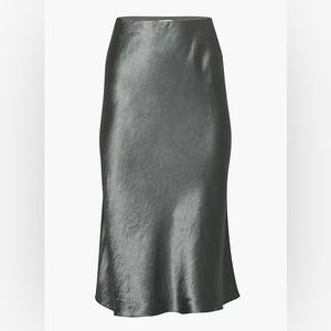 ARITZIA GREY SATIN SLIP MIDI SKIRT
